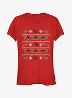 Velociraptor Ugly Christmas Sweater Girls T-Shirt