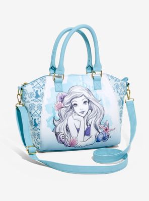 Loungefly Disney The Little Mermaid Blue Watercolor Satchel Bag