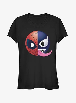 Marvel Venom Spider-Man Split Emoji Girls T-Shirt