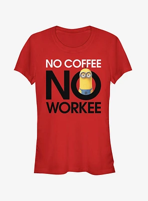 Despicable Me Minion No Coffee Girls T-Shirt