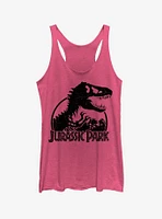 Dino Skeleton Silhouette Logo Girls Tank