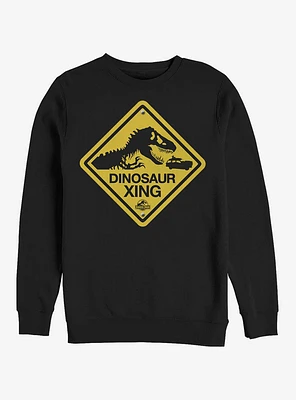 Dinosaur Crossing Sign Sweatshirt