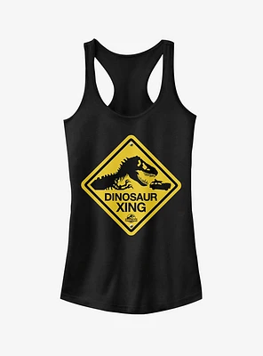 Dinosaur Crossing Sign Girls Tank