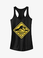 Dinosaur Crossing Sign Girls Tank