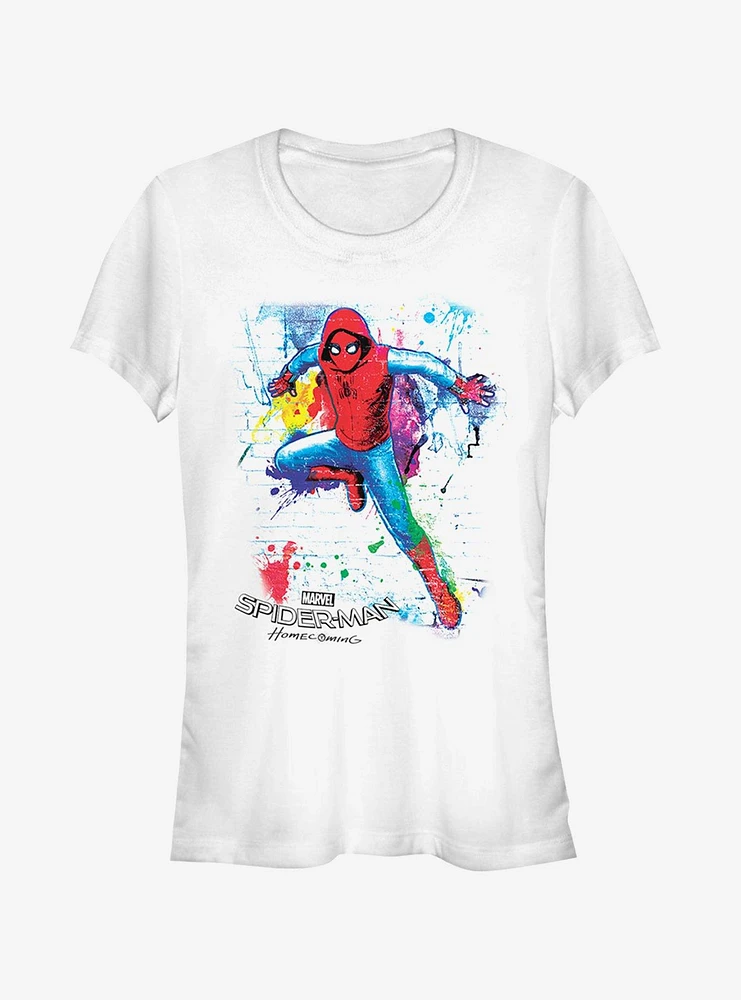 Marvel Spider-Man Homecoming Paint Splatter Girls T-Shirt