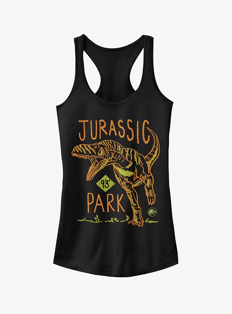 T. Rex Crayon Print Girls Tank