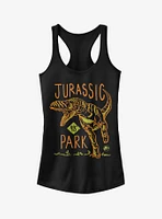 T. Rex Crayon Print Girls Tank