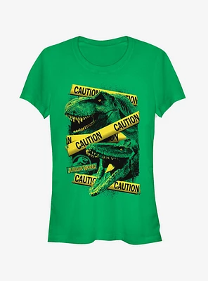 Jurassic World Fallen Kingdom Caution Tape Girls T-Shirt