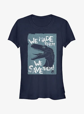 Jurassic World Fallen Kingdom We Save Them Girls T-Shirt