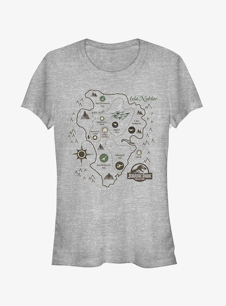 Isla Nublar Map Girls T-Shirt