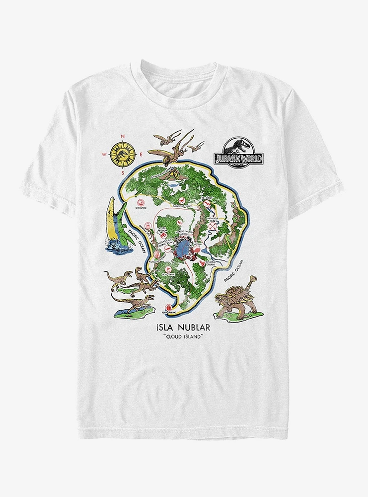 Isla Nublar Detail Map T-Shirt