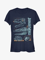 Jurassic World Fallen Kingdom Fossil Skulls Girls T-Shirt