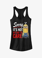 Minion Not Day to Care Girls Tank