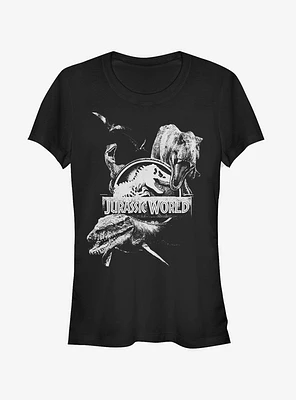 Jurassic World Fallen Kingdom Logo Attack Girls T-Shirt
