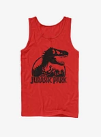 Dino Skeleton Silhouette Logo Tank