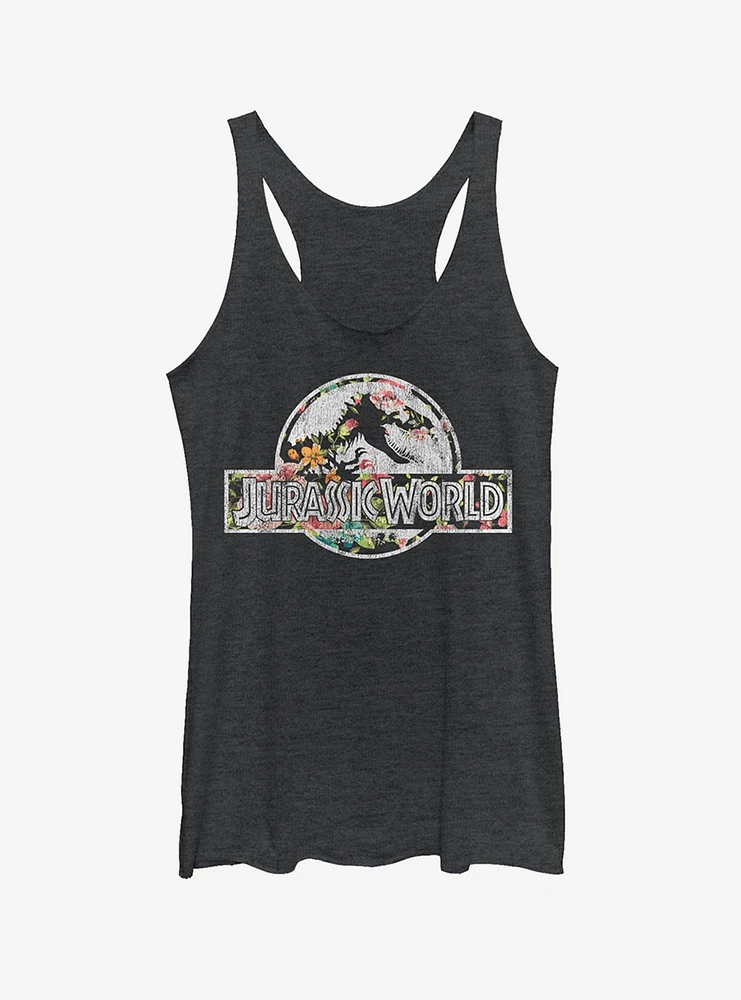 Jurassic World Vintage Tropical Logo Girls Tank