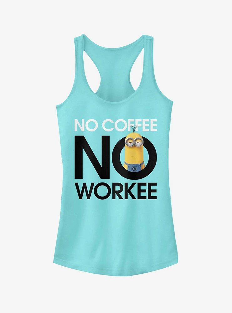 Minion No Coffee Girls Tank