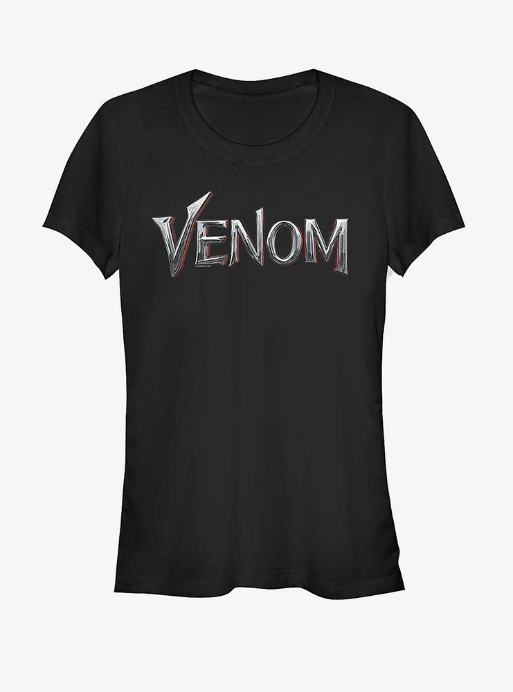 Marvel Venom Film Metallic Logo Girls T-Shirt