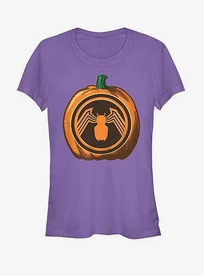 Marvel Halloween Venom Logo Pumpkin Girls T-Shirt