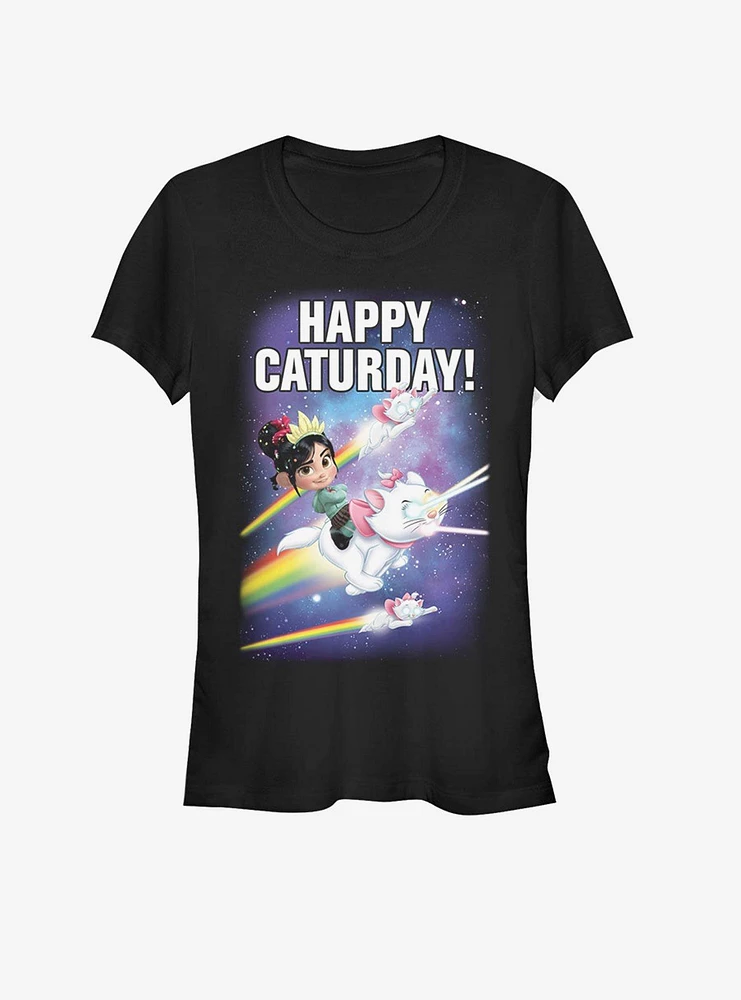 Disney Wreck-It Ralph Happy Caturday Stars Girls T-Shirt