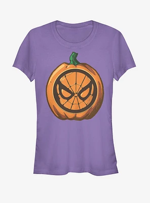 Marvel Halloween Spider-Man Mask Pumpkin Girls T-Shirt