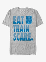 Disney Pixar Monsters Inc Eat Train Scare Motto T-Shirt