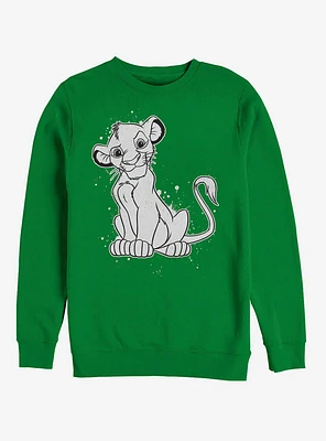 Disney Lion King Simba Smirk Paint Splatter Print Sweatshirt