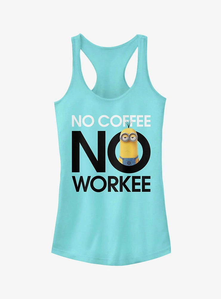 Minion No Coffee Girls Tank Top