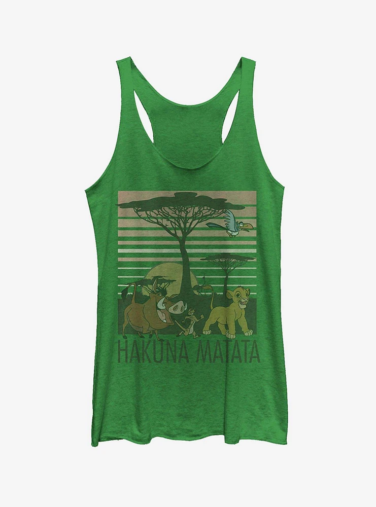 Disney Lion King Hakuna Matata Tree Scene Girls Tank Top