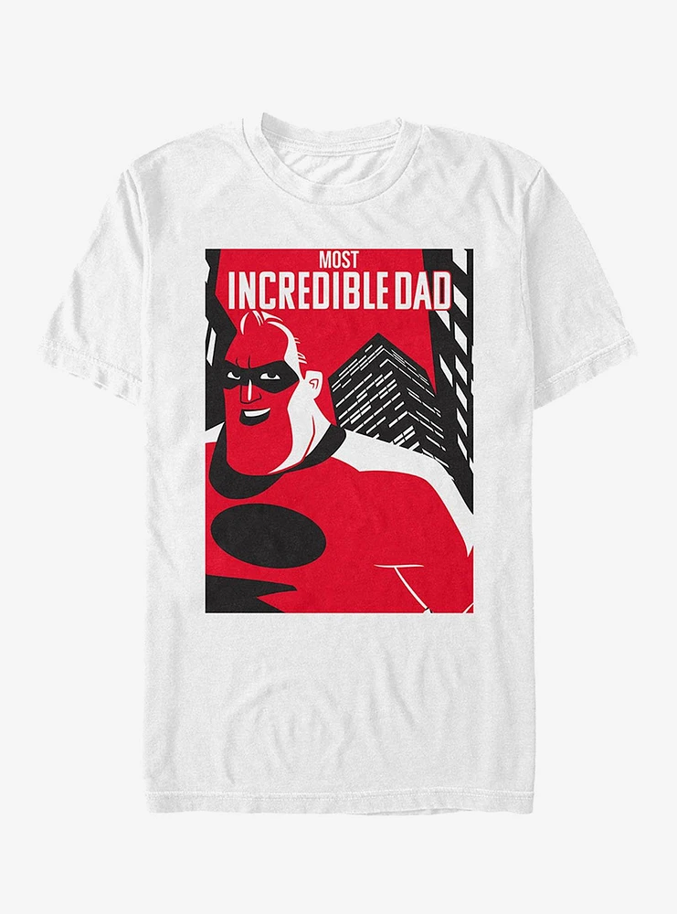 Disney Pixar The Incredibles Most Incredible Dad Skyscraper T-Shirt