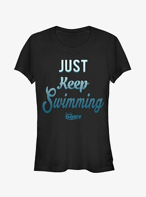 Disney Pixar Finding Dory Just Keep Swimming Motto Girls T-Shirt