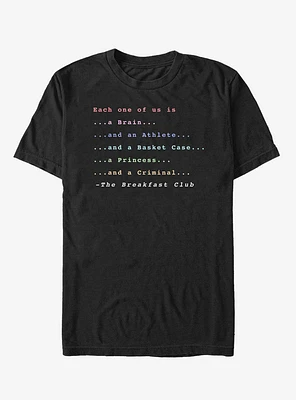The Breakfast Club Each One Of Us Stereotype T-Shirt