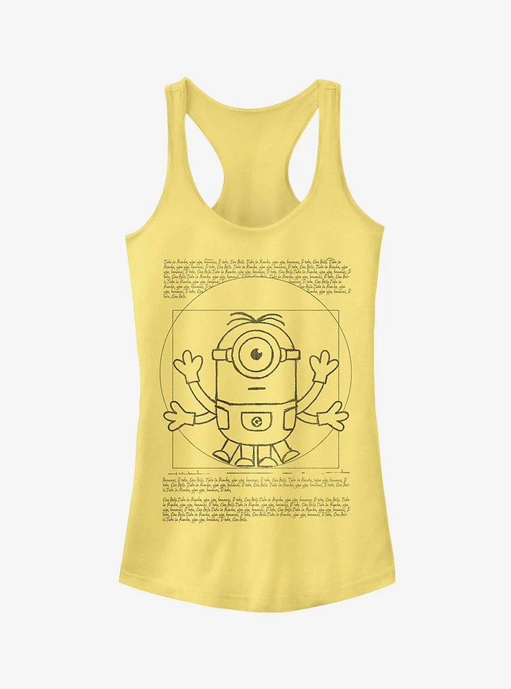 Minion da Vinci Man Girls Tank Top