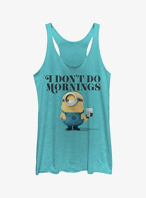 Minion Don't Do Mornings Girls Tank Top