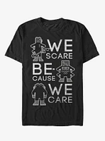 Disney Pixar Monsters Inc Scare Because We Care T-Shirt