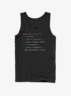 The Breakfast Club Each One Of Us Stereotype Tank Top