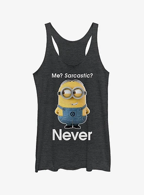 Minion Never Sarcastic Girls Tank Top