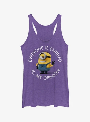 Minion My Opinion Girls Tank Top