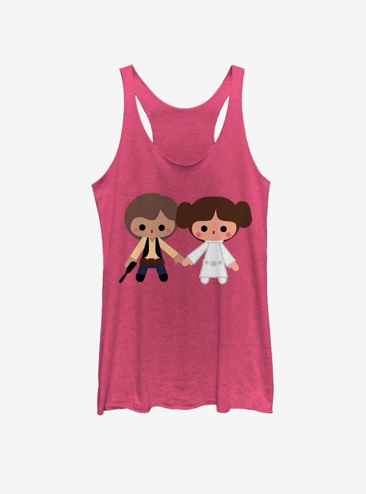 Star Wars Cute Cartoon Han Leia Love Womens Tank