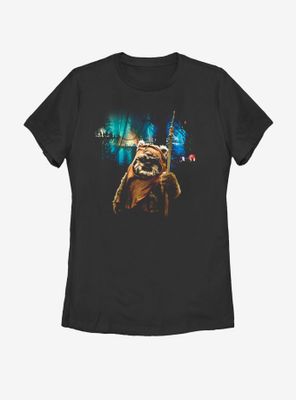 Star Wars Tree Village Wicket Ewok Womens T-Shirt