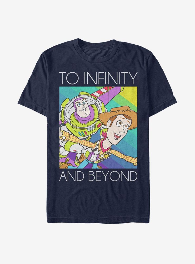 Disney Pixar Toy Story Infinity and Beyond Rainbow T-Shirt