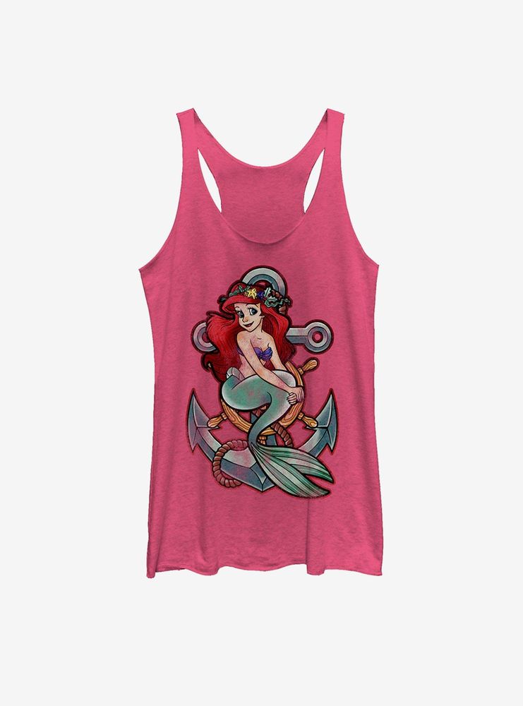 Disney The Little Mermaid Ariel Vintage Anchor Womens Tank