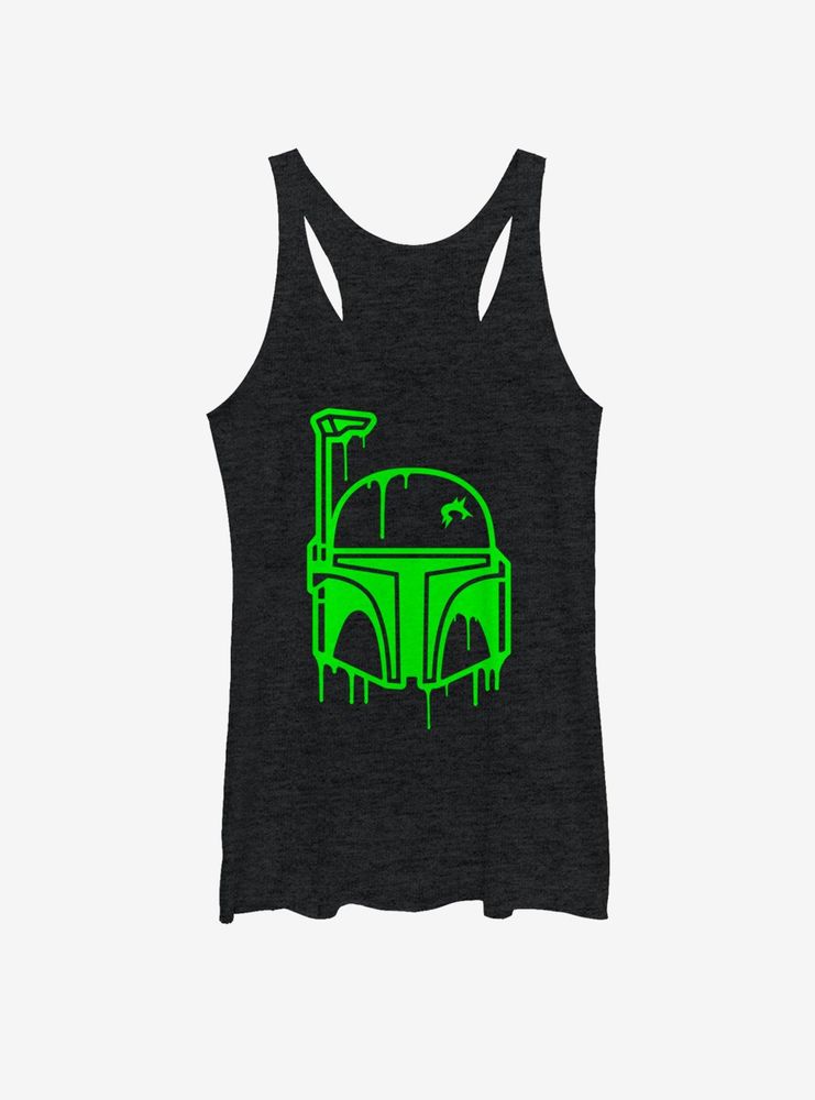 Star Wars Halloween Dripping Boba Fett Helmet Womens Tank