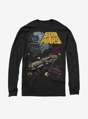 Star Wars Millennium Falcon Battle Long Sleeve T-Shirt