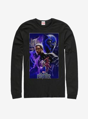 Marvel Black Panther Character Collage Long Sleeve T-Shirt