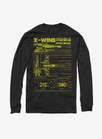 Star Wars X-Wing Schematics Long Sleeve T-Shirt