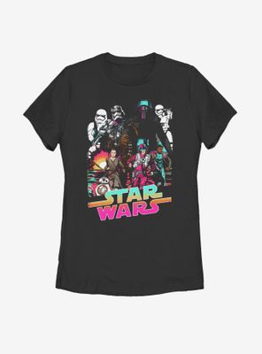 Star Wars The Force Awakens Cartoon Womens T-Shirt