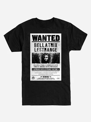 Harry Potter Bellatrix Lestrange Wanted Poster T-Shirt