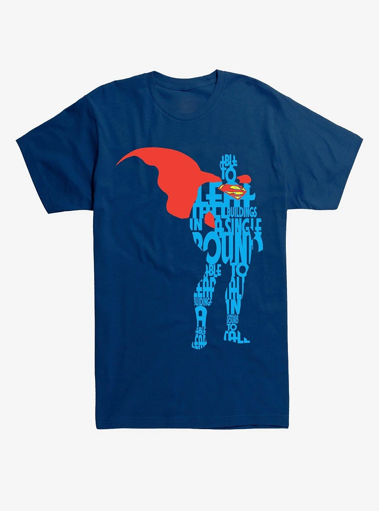 DC Comics Superman Comic Script Silhouette T-Shirt