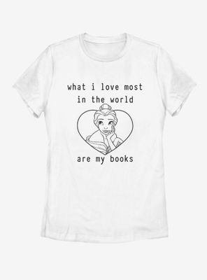 Disney Beauty and The Beast I LOVE BOOKS Womens T-Shirt